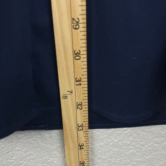 Foxcroft Tunic Top Shirt Blouse Size 24W Blue Non Iron Stretch Pockets Button Up - Picture 8 of 9